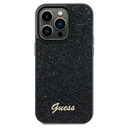 Etui Guess Disco Metal Script na iPhone 12/12 Pro - czarne