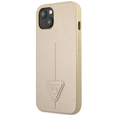 Guess GUHCP14SPSATLE iPhone 14 6,1" beżowy/beige hardcase SaffianoTriangle Logo