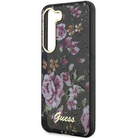 Etui Guess GUHCS23MHCFWSK S23+ S916 - czarne Flower Collection