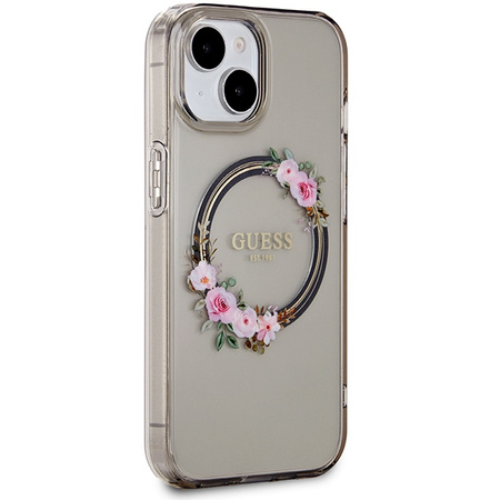 GUESS POKROWIEC HARDCASE DO IPHONE 15 14 13 6.1 DO MAGSAFE KWIATY WREATCH