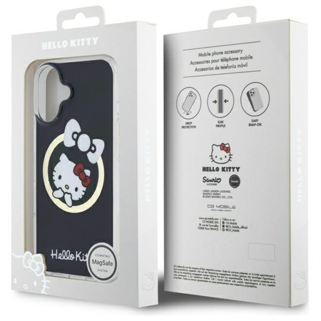 HELLO KITTY ETUI HARDCASE DO IPHONE 16 6,1 DO MAGSAFE IML FUN BOW CZARNY