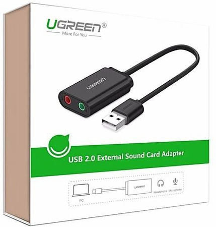 UGREEN ZEWNETRZNA KARTA DZWIĘKOWA USB DO KOMPUTERA LAPTOPA KONWERTER AUDIO