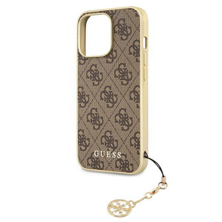 Etui Guess GUHCP13LGF4GBR na iPhone 13 Pro / 13 - brązowe 4G Charms Collection