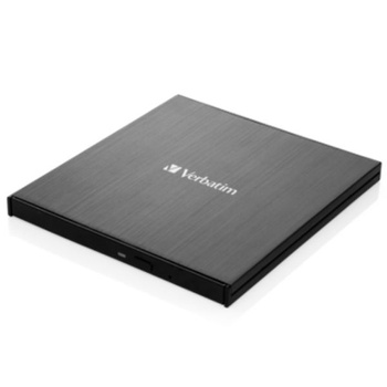 Verbatim Zewnętrzna nagrywarka SlimlineCD/DVD USB-C + kabel USB-C/USB-C do USB-A 3.2 czarny/black 43886