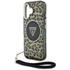 GUESS ETUI CASE POKROWIEC LEOPARD TRIANGLE CORD STRAP DO IPHONE 16