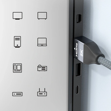 WOZINSKY KABEL HDMI 2.1 8K 60HZ 3M DO TELEWIZORÓW, MONITORÓW, KOMPUTERÓW