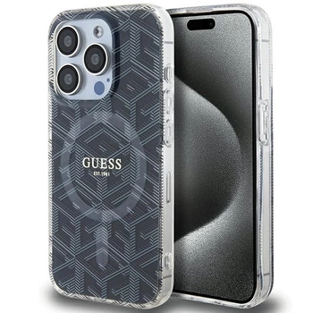 Etui Guess IML GCube MagSafe na iPhone 15 Pro Max - czarne