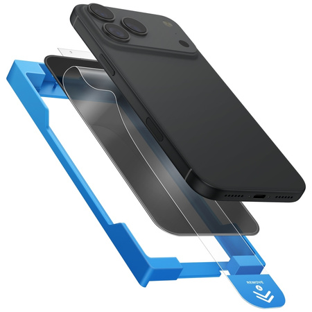 Szkło hartowane UNIQ Optix Exofit Privacy do iPhone 17 Pro Max prywatyzujące z aplikatorem