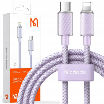 Kabel do iPhone, Mocny, Super Szybki, Mcdodo, 36W, 2M, fioletowy