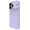 Silikonowe etui Nillkin CamShield Silky Silicone Case do iPhone 15 Pro Max z osłoną na aparat - fioletowe