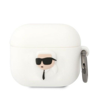 Etui Karl Lagerfeld KLA3RUNIKH na AirPods 3 cover - białe Silicone Karl Head 3D