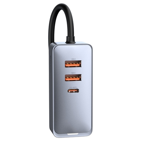 Baseus Share Together ładowarka samochodowa 2x USB / 2x USB Typ C 120W PPS Quick Charge Power Delivery szary (CCBT-A0G)
