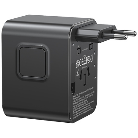 USAMS ŁADOWARKA SIECIOWA TRAVEL ADAPTER 17W DO US/AU/EU/UK Z USB-C USB-A