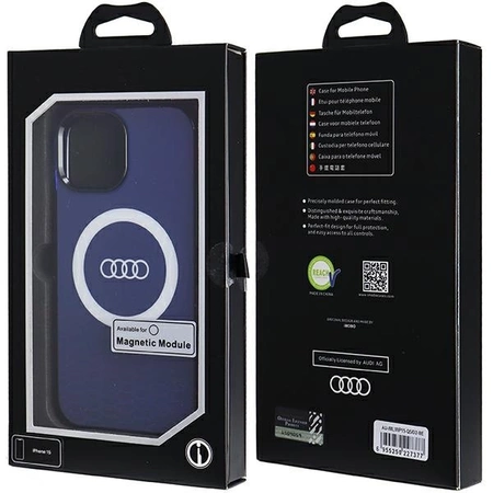 Etui Audi IML Big Logo MagSafe na iPhone 15 / 14 / 13 - niebieskie