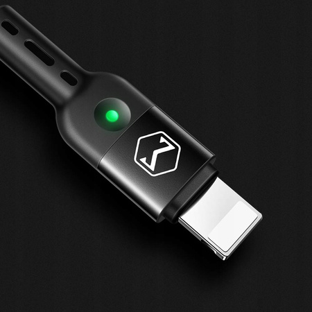 MCDODO KABEL USB LIGHTNING SPIRALNY SPRĘŻYNOWY SZYBKI DO IPHONE 14 LED 2M
