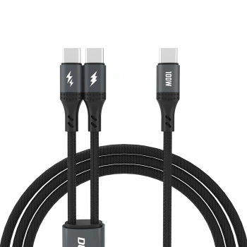 DUDAO KABEL USB-C 2W1 100W DO LAPTOP TELEFON 1,2M PRZEWÓD SZYBKIE ŁADOWANIE