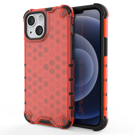 Honeycomb etui pancerny pokrowiec z żelową ramką iPhone 13 mini czerwony