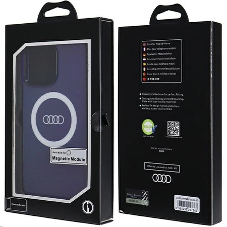 Etui Audi IML Big Logo MagSafe na iPhone 14 Pro Max - niebieskie