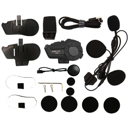 Interkom motocyklowy Crown C20 Bluetooth 5.1 czarny