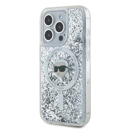 KARL LAGERFELD ETUI HARDCASE LIQUID GLITTER KARL HEAD DO MAGSAFE DO IPHONE