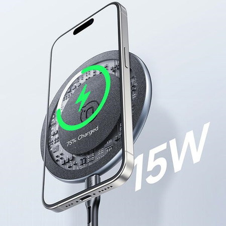 USAMS ŁADOWARKA INDUKCYJNA DO IPHONE 12 13 14 15 Z FUNKCJĄ FAST CHARGE 15W