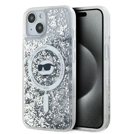 KARL LAGERFELD ETUI HARDCASE LIQUID GLITTER CHOUPETTE HEAD DO IPHONE 15 14