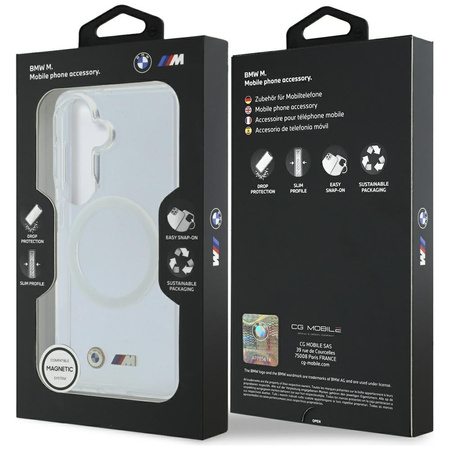 Etui BMW IML Shockproof Metal Logo MagSafe do Samsung Galaxy S26 przezroczysty