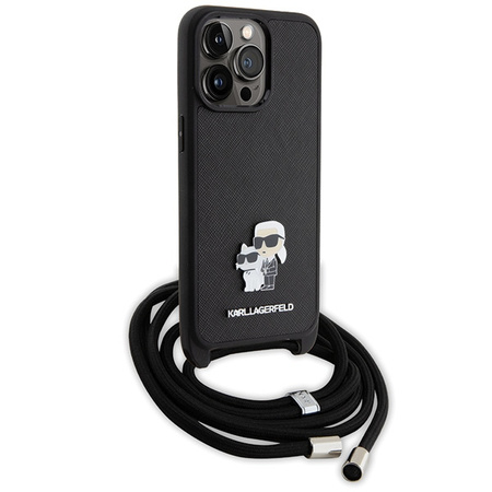KARL LAGERFELD POKROWIEC HARDCASE DO IPHONE 15 PRO MAX 6.7 Z METALOWYM LOGO