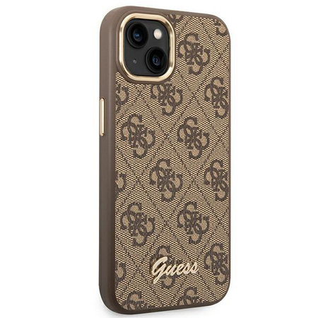 Guess GUHCP14SHG4SHW iPhone 14 6,1" brązowy/brown hard case 4G Vintage Gold Logo