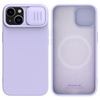 Silikonowe etui Nillkin CamShield Silky Silicone Case do iPhone 15 Plus z osłoną na aparat - fioletowe