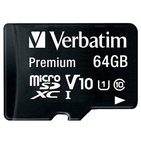 VERBATIM KARTA MICROSDXC 64GB V10+ DO TELEFONÓW TABLETÓW Z ADAPTEREM PRO