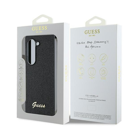 GUESS ETUI CASE DO SAMSUNG Z FOLD 6 F956 GLITTER SCRIPT Z LOGO METALOWYM