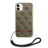 Etui Guess GUOHCN61H4STW na iPhone 11 - brązowe 4G Print Strap