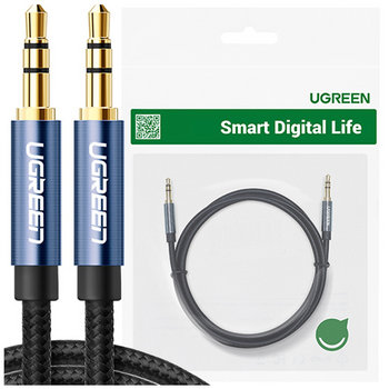 Ugreen kabel audio AUX wtyczka prosta minijack 3,5 mm 5m niebieski (AV112)