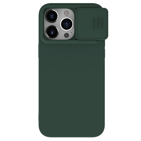 Silikonowe etui Nillkin CamShield Silky Silicone Case do iPhone 15 Pro Max z osłoną na aparat - zielone