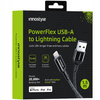 INNOSTYLE POWERFLEX KABEL USB LIGHTNING MFI SZYBKIEGO ŁADOWANIA DO IPHONE KEVLAR 2M CZARNY