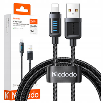 MCDODO KABEL USB-A LIGHTNING SZYBKIE ŁADOWANIE DO APPLE IPHONE 12W 1M LED
