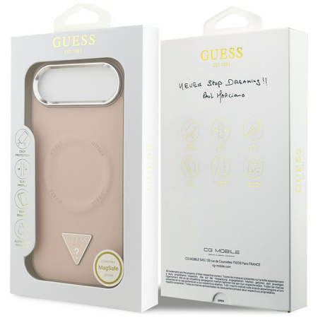 Etui Guess Triangle Logo MagSafe do iPhone Air różowy