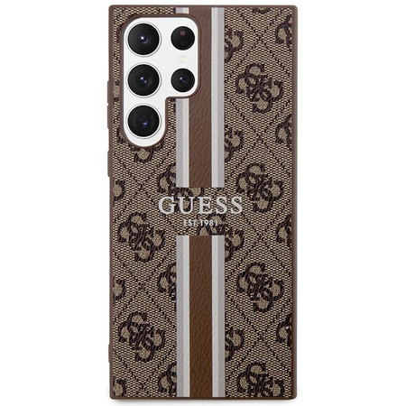 Etui Guess GUHCS23LP4RPSW S23 Ultra S918 - brązowe 4G Printed Stripe