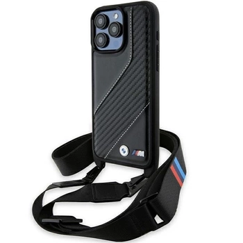 Etui BMW M Edition Carbon Stripe & Strap na iPhone 15 Pro Max - czarne