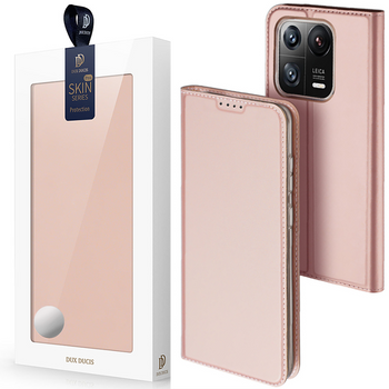 Dux Ducis Skin Pro etui Xiaomi 13 Pro pokrowiec z klapką portfel na kartę podstawka różowe