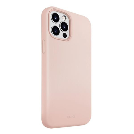 Etui Uniq Lino Hue na iPhone 12 Pro Max - różowe Antimicrobial