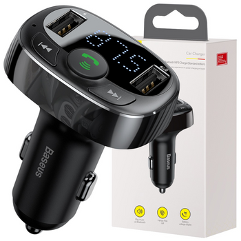 Transmiter Bluetooth / ładowarka do samochodu Baseus S-09A (Overseas Edition) - czarny