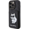 Etui Karl Lagerfeld Saffiano Cardslots and Stand Monogram Choupette do iPhone 15 Pro - czarne