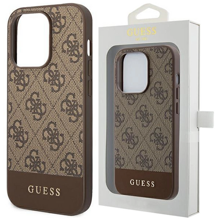 Guess GUHCP14XG4GLBR iPhone 14 Pro Max 6,7" brązowy/brown hard case 4G Stripe Collection