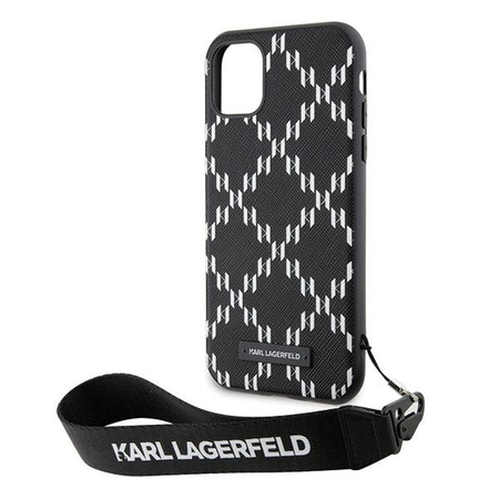 Etui Karl Lagerfeld KLHCN61SAKLMBSK na iPhone 11 / Xr - czarne Monogram Losange Saffiano