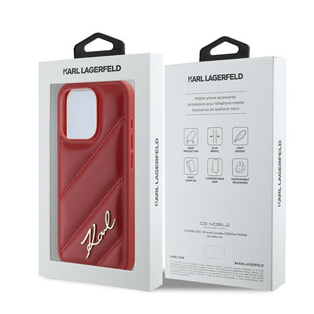 KARL LAGERFELD ETUI HARDCASE DO IPHONE 15 PRO 6,1 DIAGONAL QUILTED SCRIPT