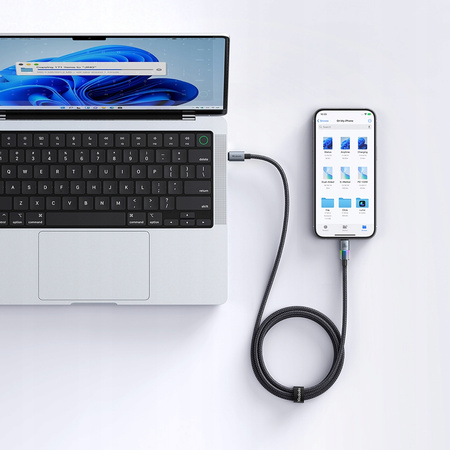 MCDODO KABEL USB-C DO TELEFONU SZYBKIE ŁADOWANIE TYP C 100W 1M LED CZARNY