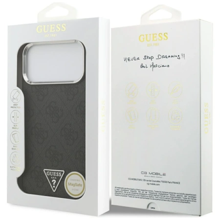 GUESS ETUI 4G TRIANGLE LOGO MAGSAFE DO IPHONE 17 PRO MAX LUKSUSOWA OCHRONA
