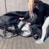 Wodoodporny pokrowiec na grilla, na rower, na hulajnogę plandeka osłona L czarny